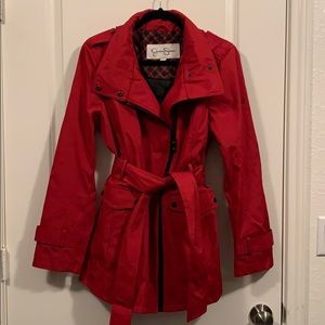 Red Jessica Simpson Trench Coat